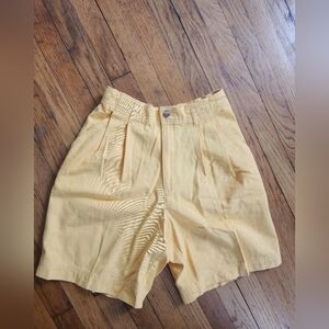 Vintage St Johns Bay Golden Sunny Yellow High Waisted Mom Shorts 8